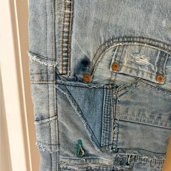 Greg Lauren mixed denim 34 lounge jeans Sz 2 - Picture 7 of 11